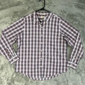 L.L. Bean Wrinkle-Free Plaid Shirt Men’s Large Red Green Blue